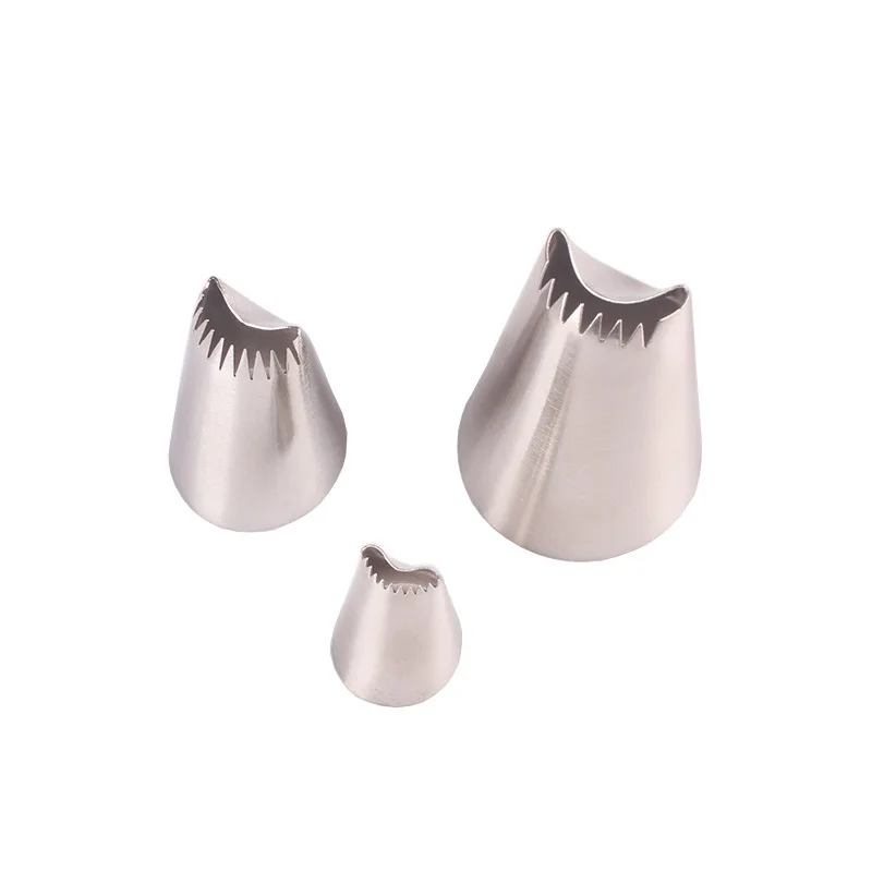 

Lotus leaf decorating tip 3PCS stainless steel baking cream cake decoration tool large medium small, As picture