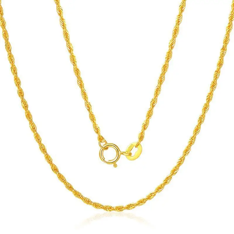 

Certified Jewelry 18K Gold Hemp Flowers Chain Au750 Gold Yellow White Women's Clavicle Chain Water Shell Gold Wholesale