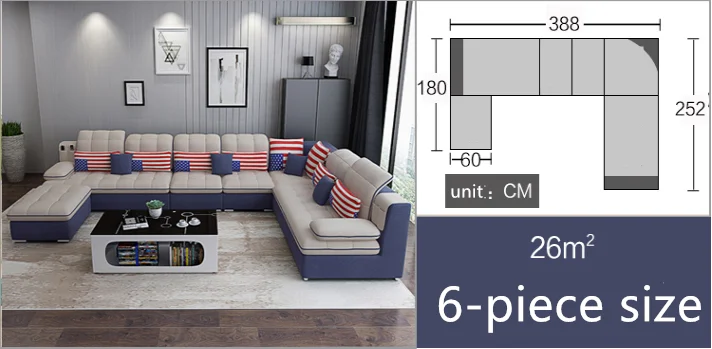 modern European style living room fabric sofa