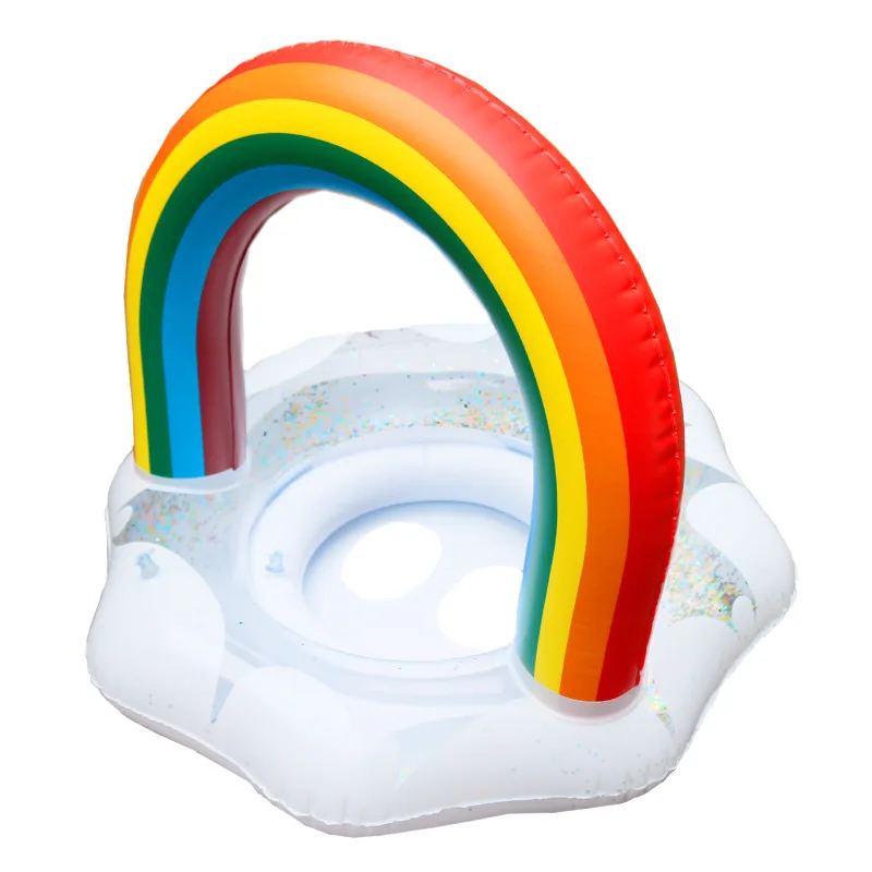 

Ins net red thickened children sequins rainbow clouds seat infant swimming ring baby seat ring, Picture