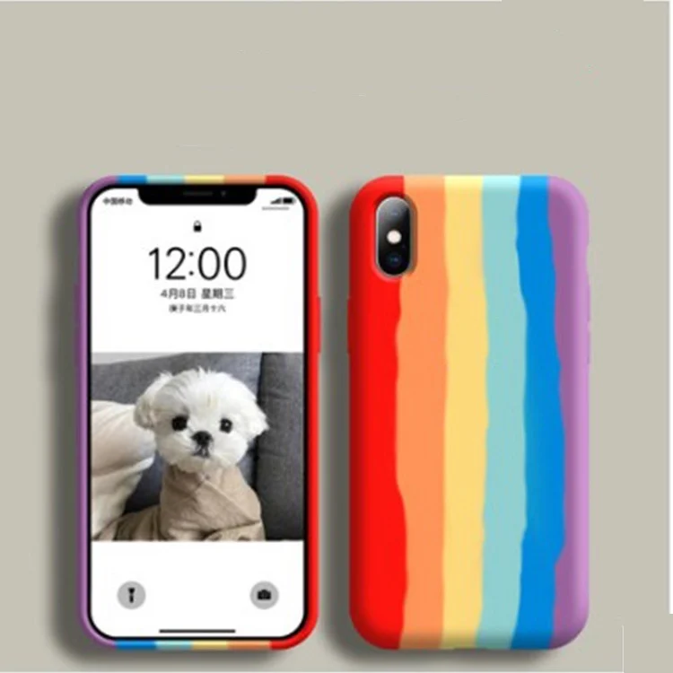 

Rainbow phone case Silicon case For Samsung A01 Core Shockproof Stripe, Mix color
