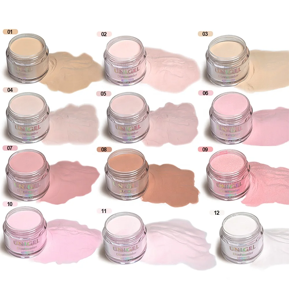 

Unigel Cutomized Color Faster drying Bulk Nude Dip powder Glitter Nails Acrylic Powder, 27 colors