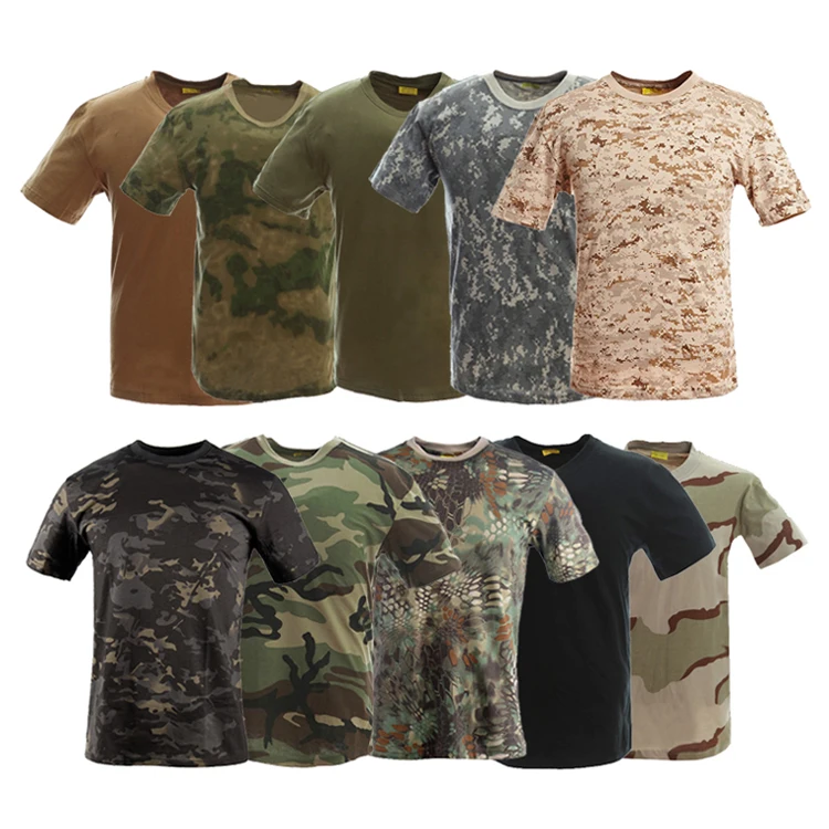 

Short Sleeve Men's Round Neck T-shirts Mlitary Camouflage Army T shirt For Mens T-shirts For Men 100% cotton, Many camouflage
