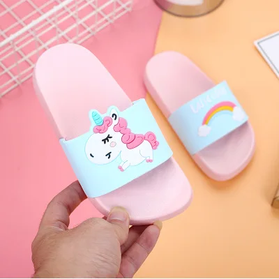 

Summer Slippers 2021 PVC Unicorn Kids Slippers Non-slip Soft Pink Unicorn Slippers Children's Sandals, Blue/pink/light blue/purple