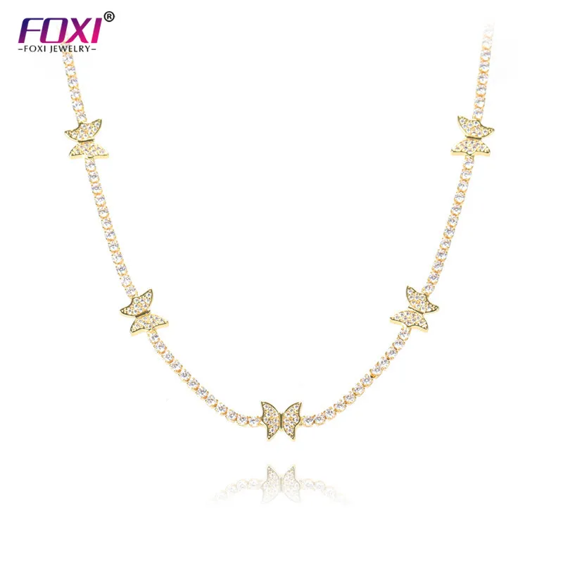 

2021 new gold silver butterfly link chain necklace bracelet anklet jewelry set