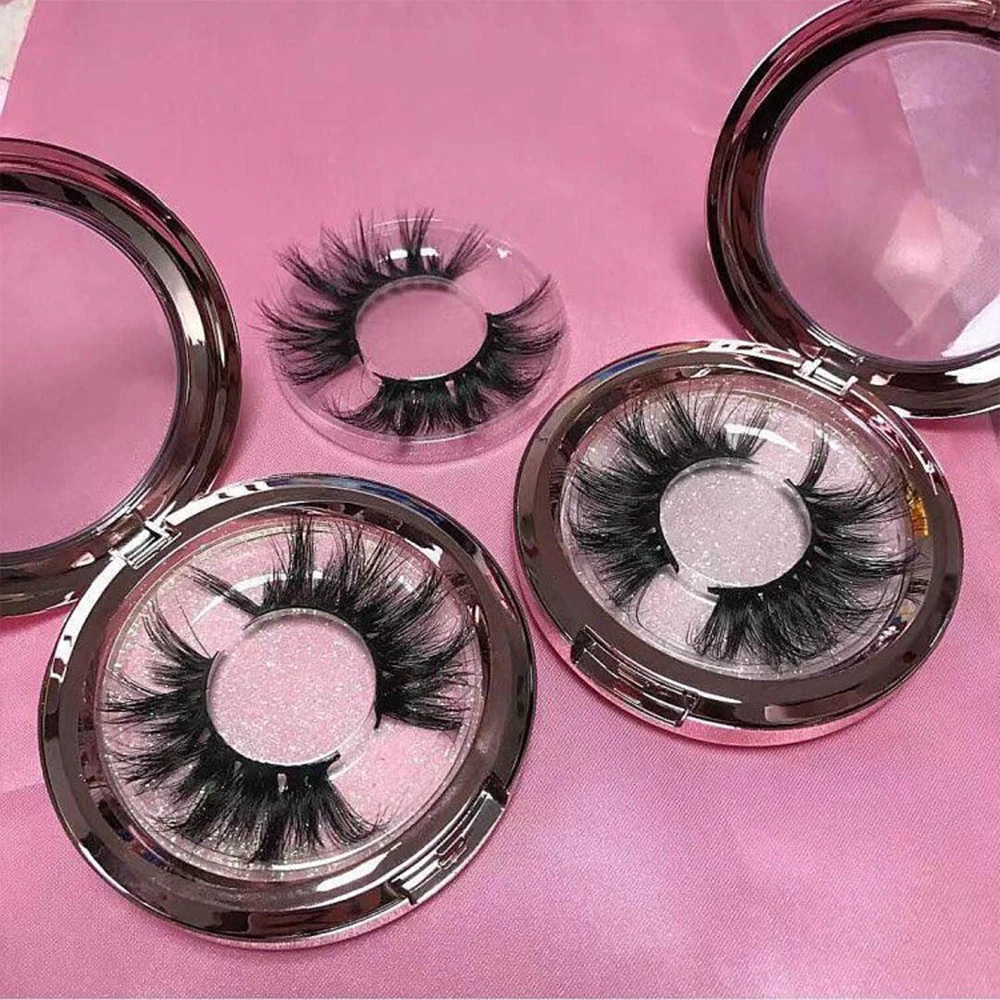 

25mm 3d mink eyelash 3d real mink eyelash real mink 3d faux fur strip eyelash lashes with custom box, Natural black