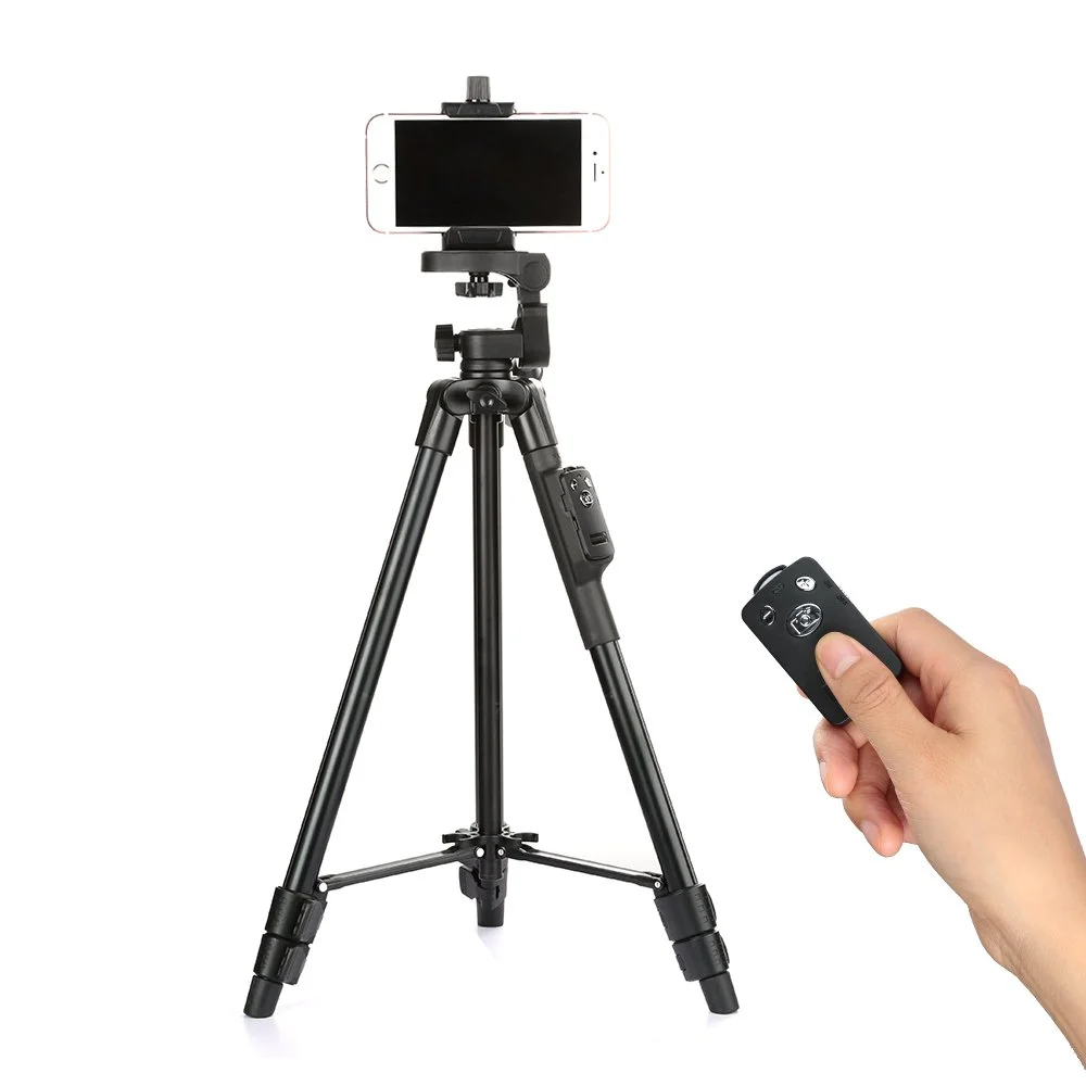 

YUNTENG 5208 Aluminum Alloy tripod professional Wireless Remote Control Shutter with Universal Smartphone Mount for camera