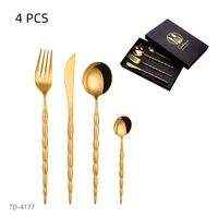 

high level 18/8 mirror polish gift box stainless steel flatware golden pvd coating dinner royal gold cutlery gift set