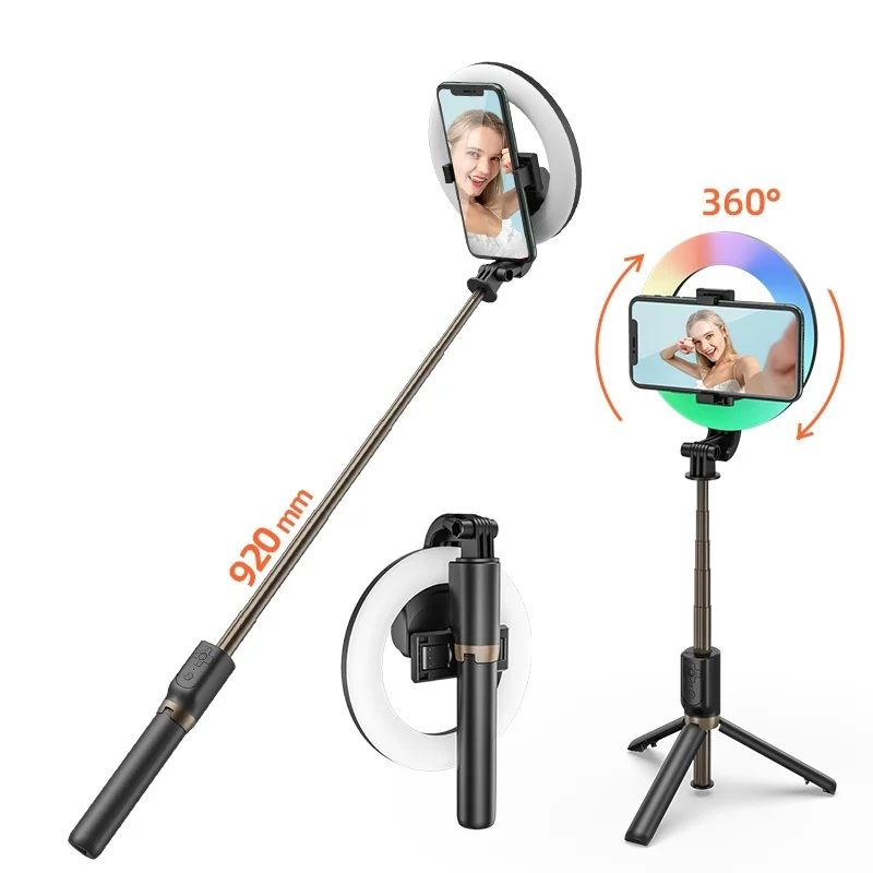 

Tripod TikTok Remote Scroll Selfie Stick with RGB Ring Light