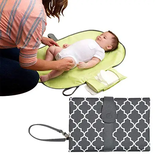 

Lightweight Foldable Travel Diaper Changing Mat Clutch with Pockets for Baby and Newborns, Customized colors