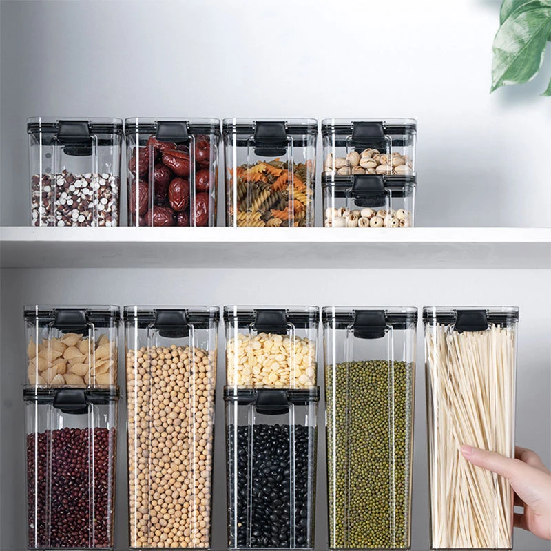 

2023 Best Seller Dry Food Storage Container With Lid Airtight High Clear Plastic For Cereal Snack Food Kitchen & Pantry