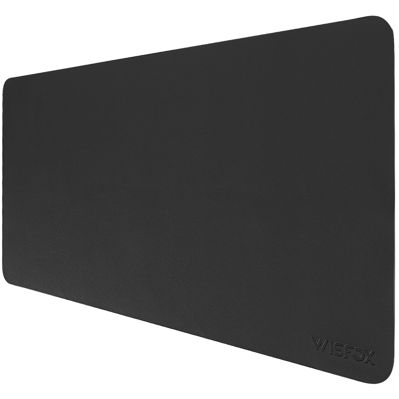 

US Stock WisFox Black Slip-Resistant Design Desktop Mat Easy to Clear Soft Touch Tenacity Waterproof And Oilproof PU Mouse Pad
