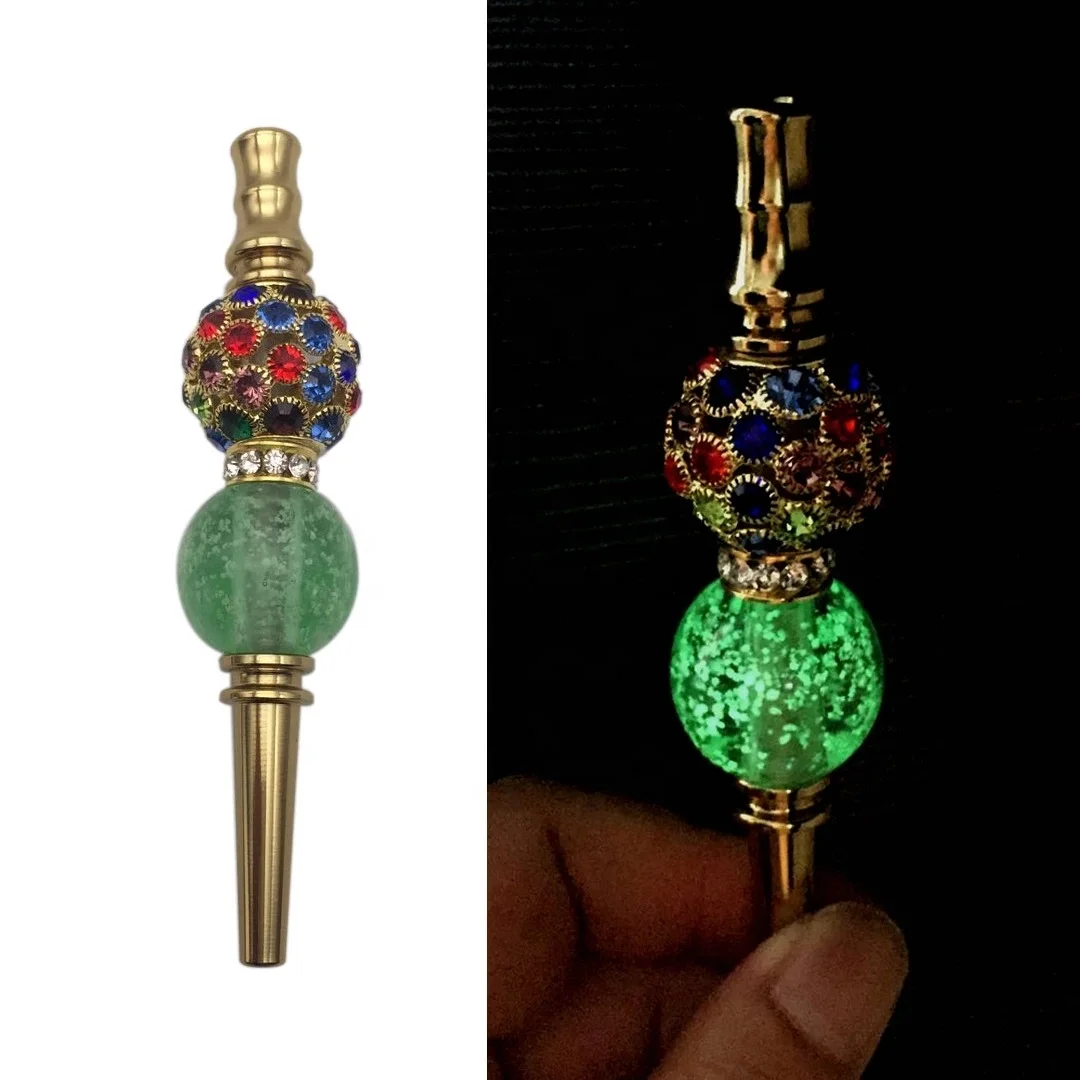 

Hookah Accessories Detachable Luminous Glow In The Dark Ice Gold Hookah Holder With Diamonds Blunt Holder Smoking