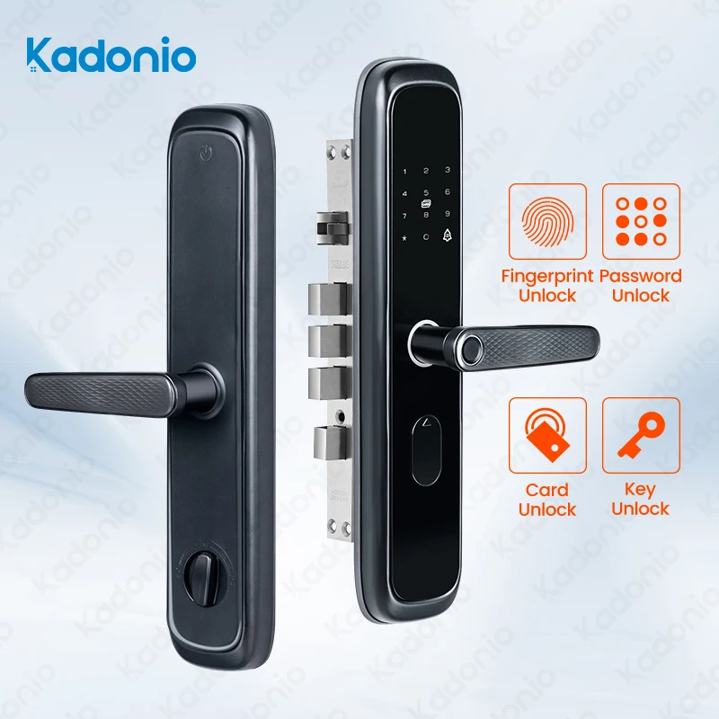 

Kadonio Cheap Price Fingerprint Electric Lock Intelligent Front Door Smart Home With Key Touch Keypad