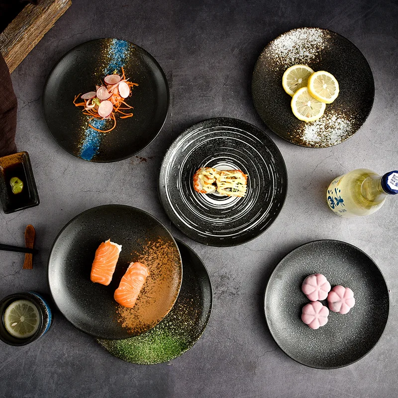 

Nordic Steak Western Food Creative Dish Ceramic Plate Dessert Ins Dinner Plate Home Round Hot Selling Flat Plate Dish, Customized color