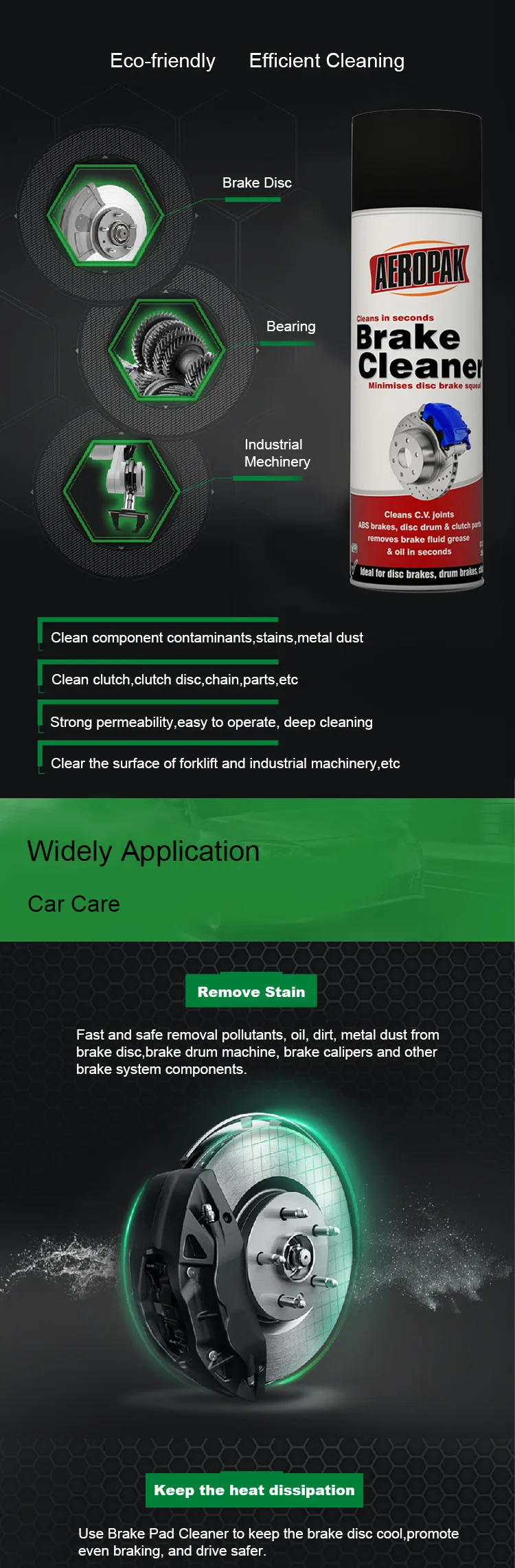 China Manufactory non flammable brake cleaner multi-purpose auto washing for car muc off