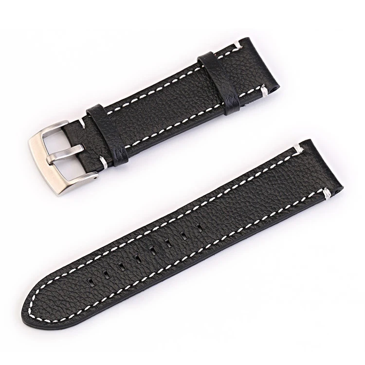 

amazon online sales business men's leather strap double sided cephalopod high end leather watch band accessories for sale, Black, black & white stitch, brown, brown & white stitch, light brown