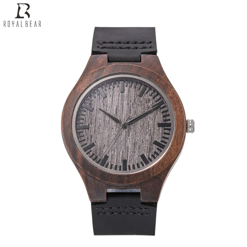 

Unisex Cheap Leather Bamboo Wood Grain Wrist Watch Wholesale Wooden Watches For Men And Women