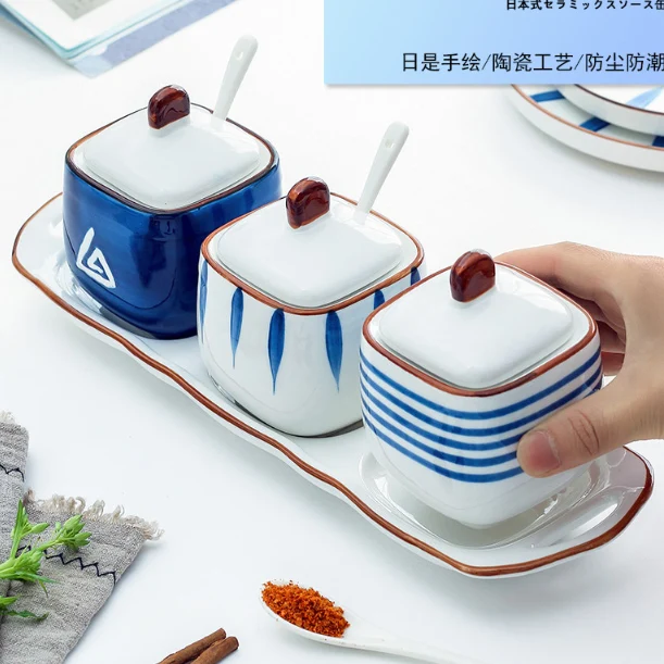 

porcelain season can and vinegar bottle oil spicy jar, Simple