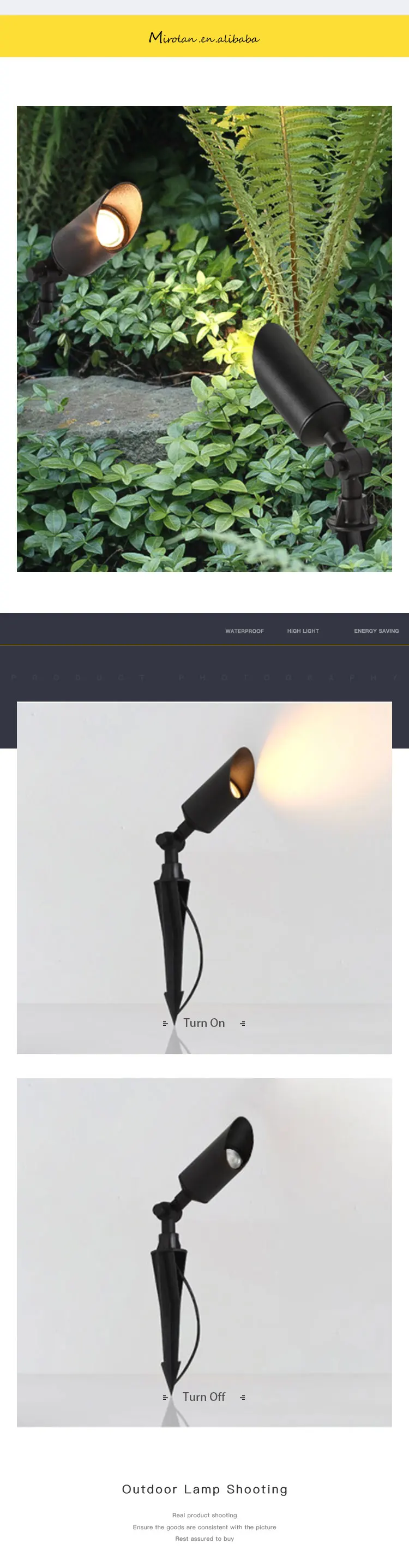 OEM/ ODM 3000k Aluminum spot light garden