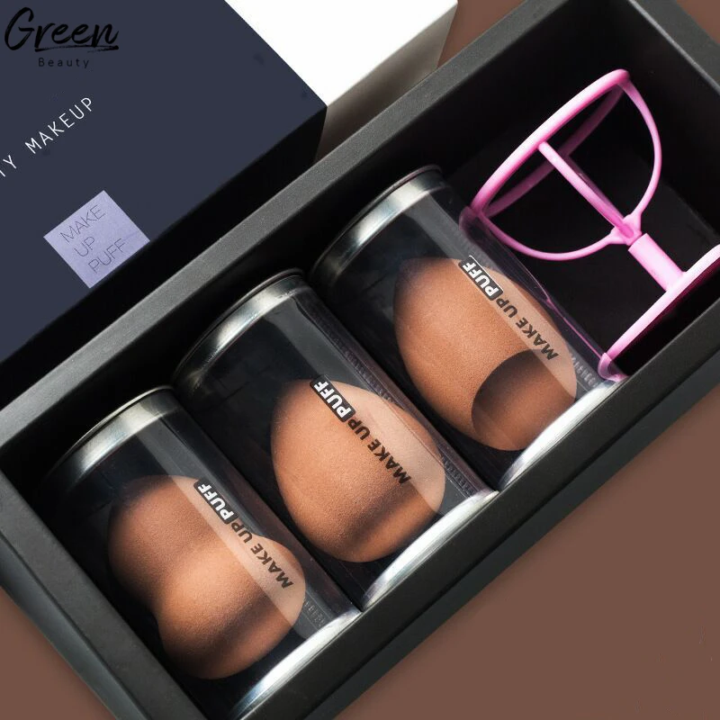 

Customized Packaging Box Blue Pink Green Makeup Cosmetic Sponge Puff Puff Makeup, Custom color