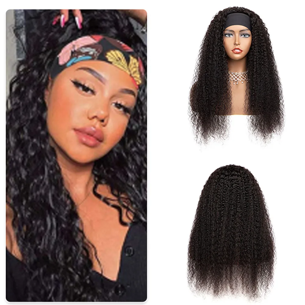 

2022 Hot selling headband wig human hair headband wig virgin hair for black women