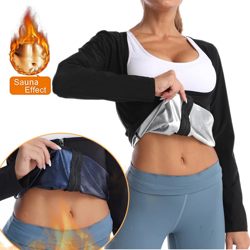 

Wholesale Sweat Body Shaper Long Sleeve Jacket Sauna Waist Trainer Suit for Women