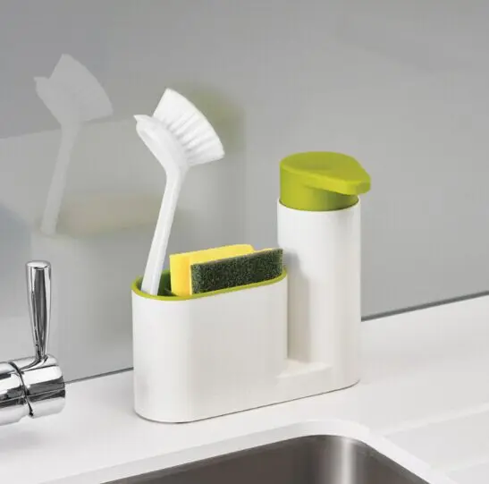 

DD391 Multifunctional Kitchen 2pcs Storage Boxes Sponge Dishwashing Brush Storage Box Hand Soap Dispenser, 3 colors