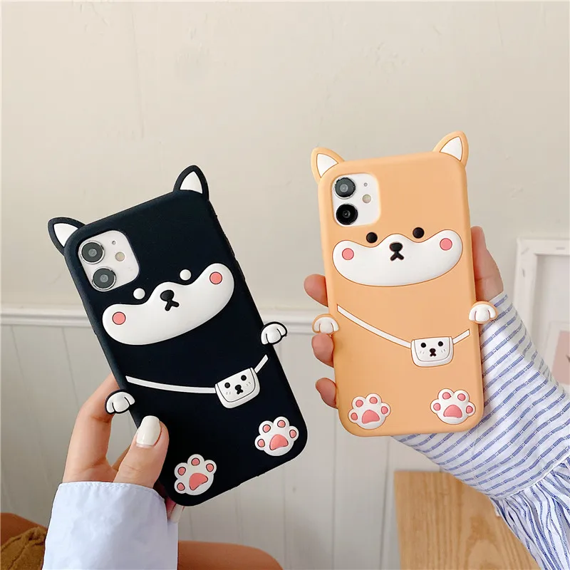 

Wholesale Cartoon Cute Corgi Soft Rubber Silicone Case Fundas Back Cover for iPhone 7 8 Plus 11 Pro 12 Pro Max