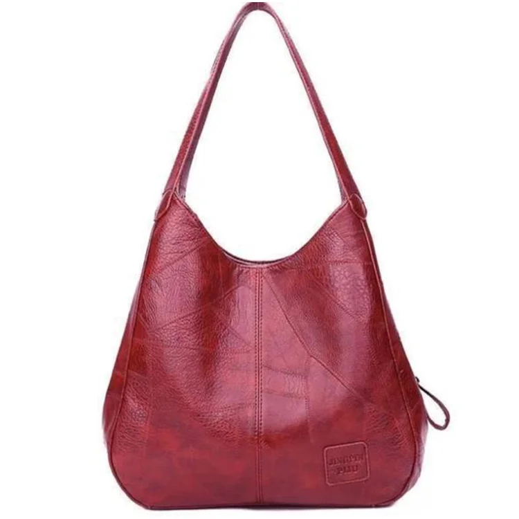 

Factory Wholesale Vintage Ladies PU Leather Soft Washed Artificial Large Capacity Handbag