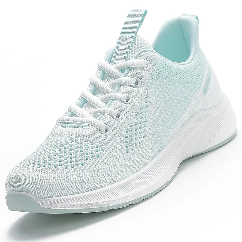 

The new style classic lace-up Fly woven fabrics sporta custom classic casual shoes, Black, white, pink, green, gray