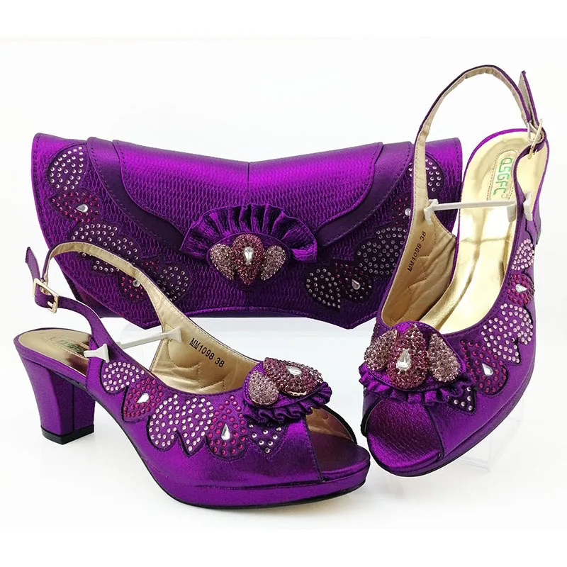 

New Women Italian shoes and bag set Party shoes to match bag High Quality Pu shoes set
