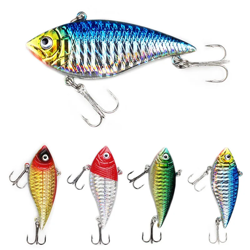 

Pesca leurre souple VIB lure 11g/70mm VIB72 bass Trout Fishing Lure Realistic Fishing Tackle Saltwater pesca sin pintar Wobbler, 4 colors