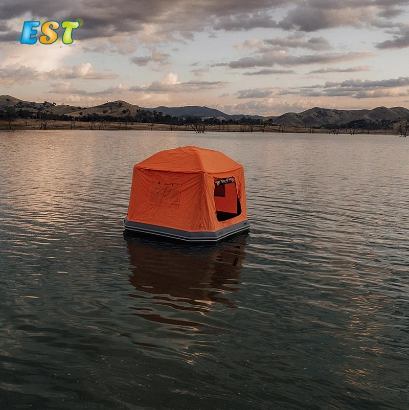 

New design outdoor inflatable floating shoal water camping tent, As the picture