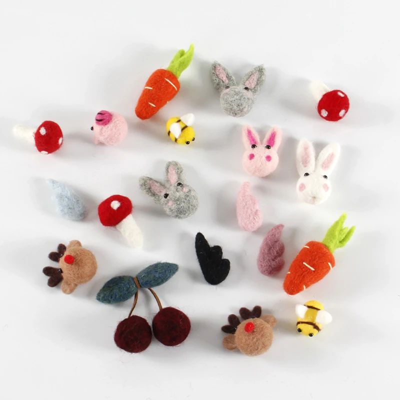 

Rabbit /Hamsters/Anime Felt Toy For Diy Needlework Ornaments Crafts Wool For Felting Christmas Garland Accessories New Year