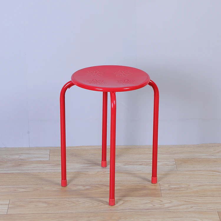 Modern Round Circle Rec Room Chairs Metal Fourlegged Stool For Living