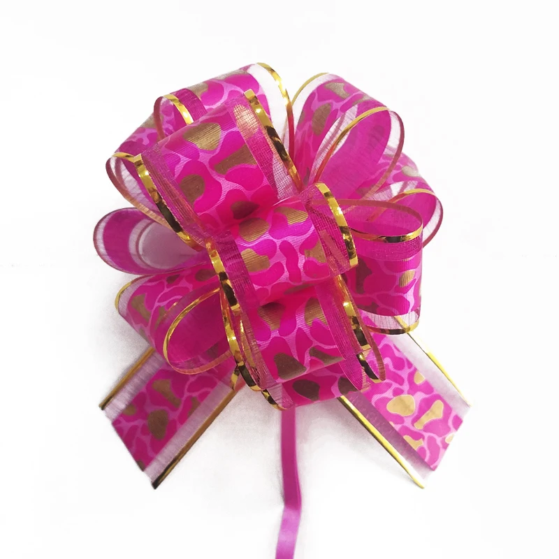 Wholesale 6 Inch Organza Ribbon Pom Pom Pull Bow Christmas Gift Pull