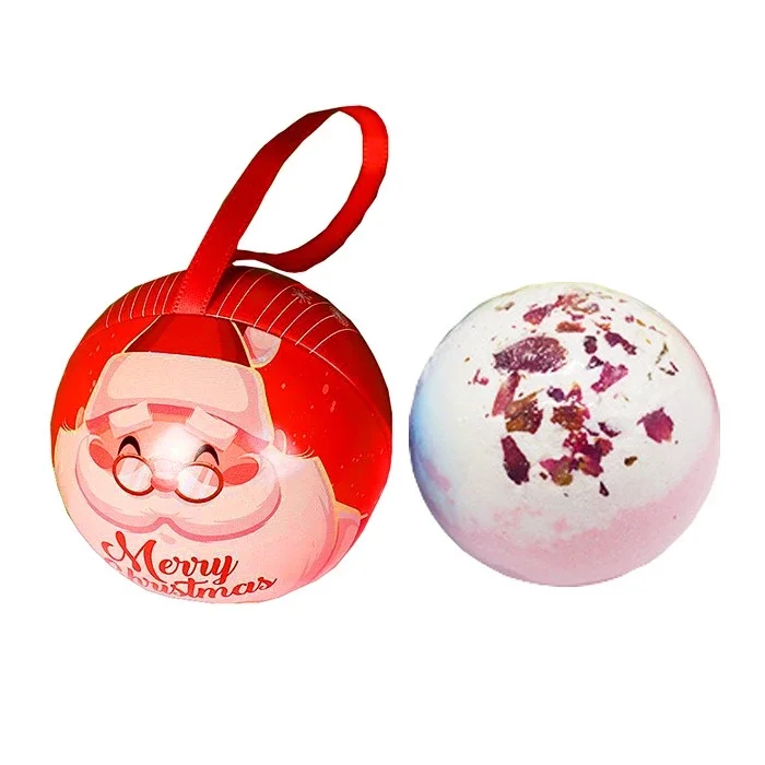 

Custom Vegan Christmas Bath Bombs For Kids Luxury Spa Bubble Bath Fizzy Balls Set With Package