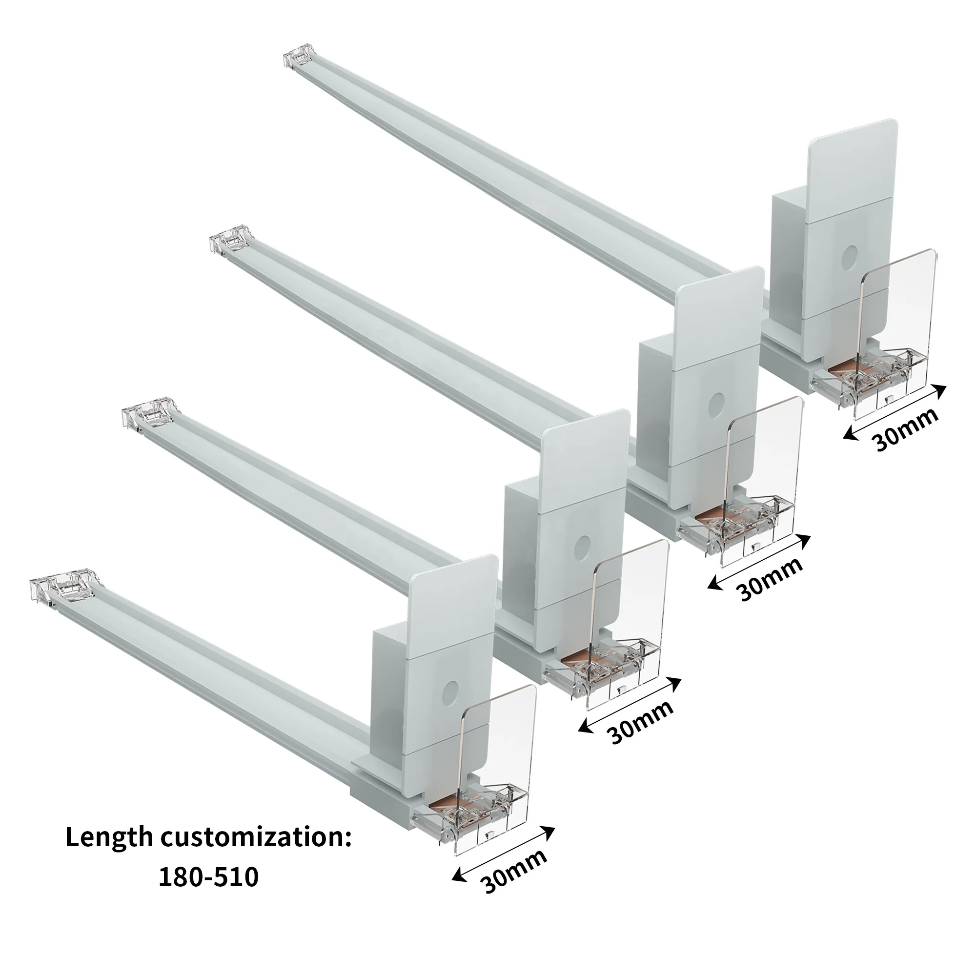 Customizable Shelf Automatic Feed Product Pusher- Plastic Shelf Pushing System for Drinks Can Shelving Displays