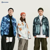 

EXP Fashion New Arrivals Tie Dye Denim Jacket Men Streetwear Oversize Jeans Jacket