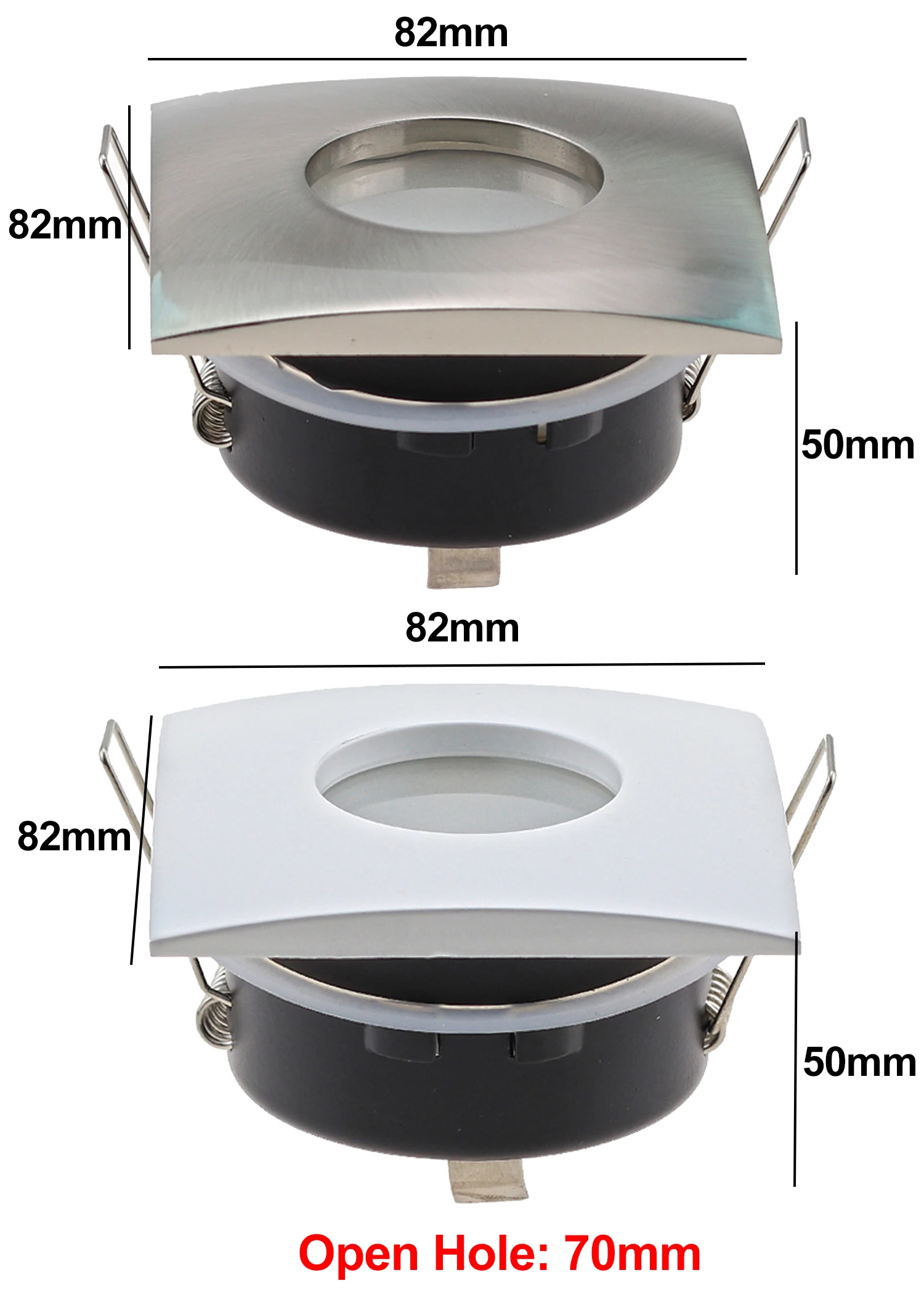 Square White Nickel House GU10 MR16 Lighting Fixture COB Downlight LED  Ceiling Light Frame