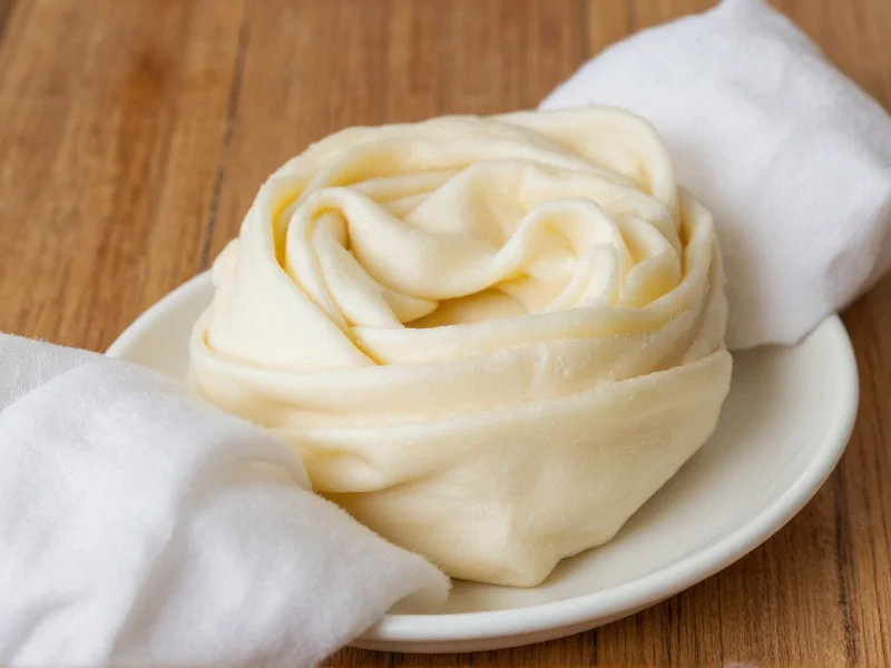 Perfectly rested noodle dough wrapped in cloth