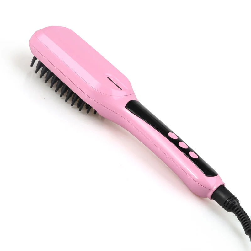 
Ionic Hair Straightener Brush Elegant Anion Hair Care Brush PTC Ceramic Heating Quick Styling Brush 
