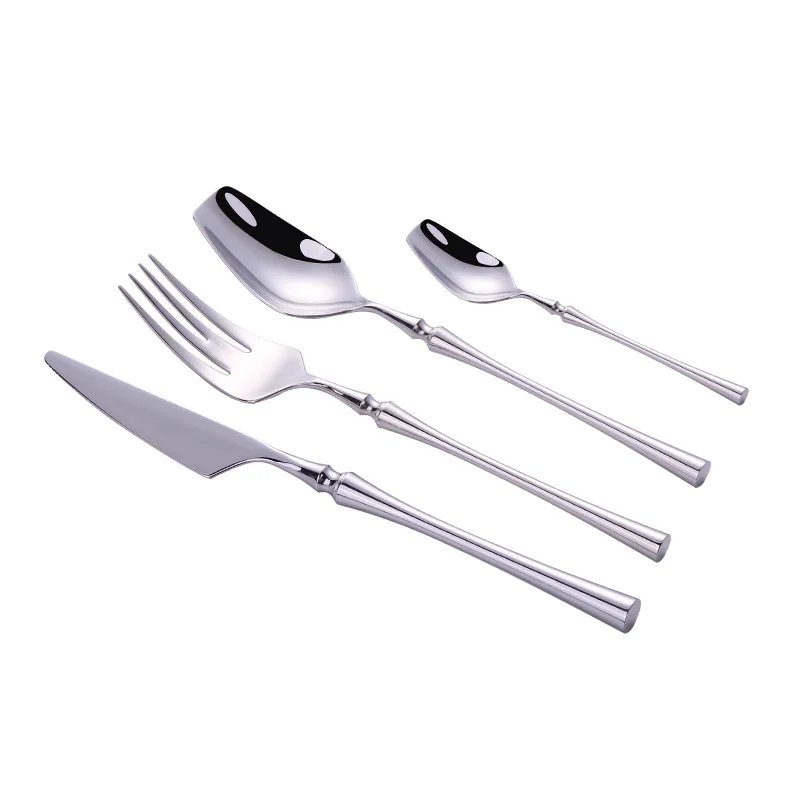 

Mirror finish silver fashionable wedding party stainless steel flatware set stainless steel kitchen cutlery, Gold silver