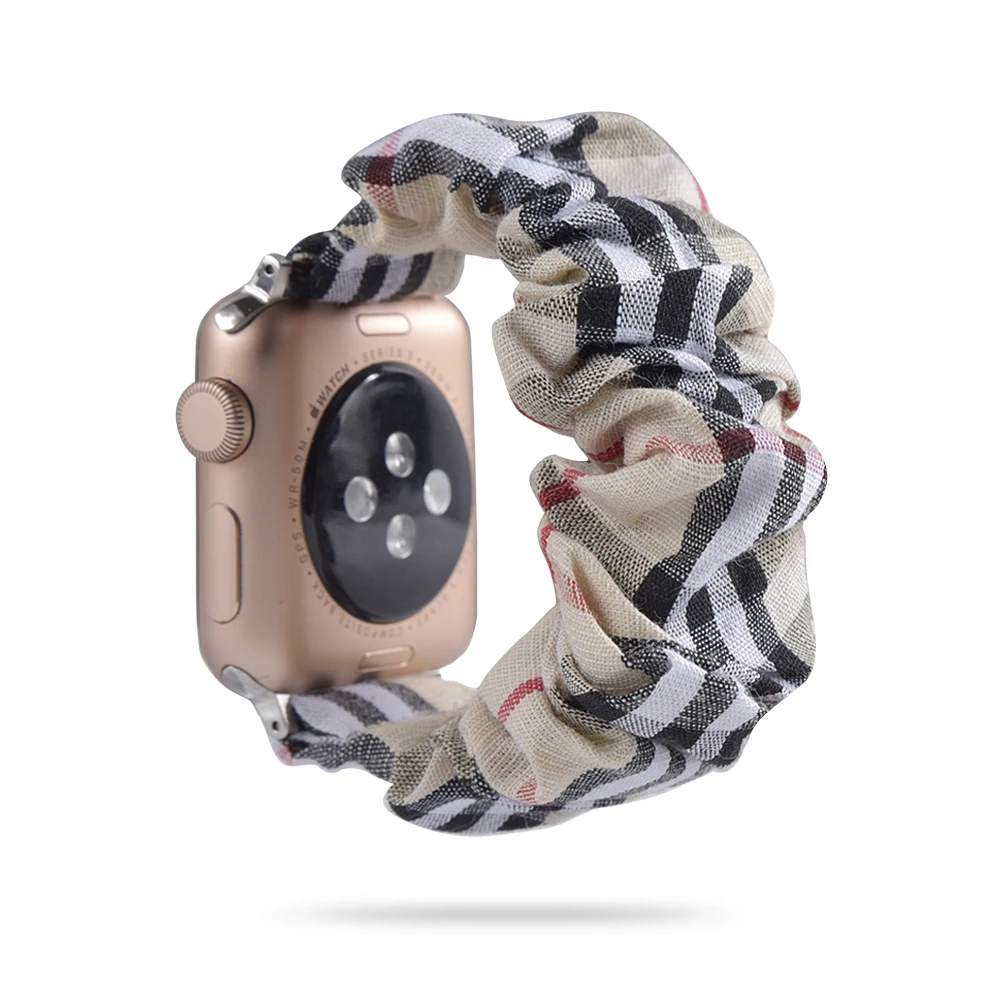 

Seersucker Cloth Apple Watch Band Connector Bracelet Wrist Fitness Watch Band High Quality Designers Apple Watch Bands