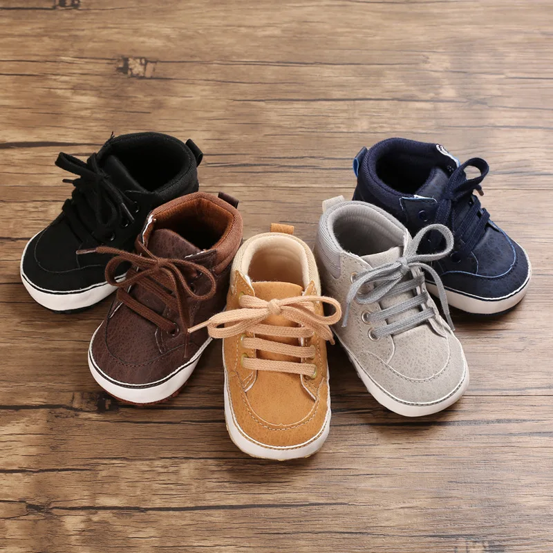 

Baby Shoes Newborn Boys First Baby Walkers Kids Toddlers PU Sneakers 0-18 Months for children's sandals, Picture shows