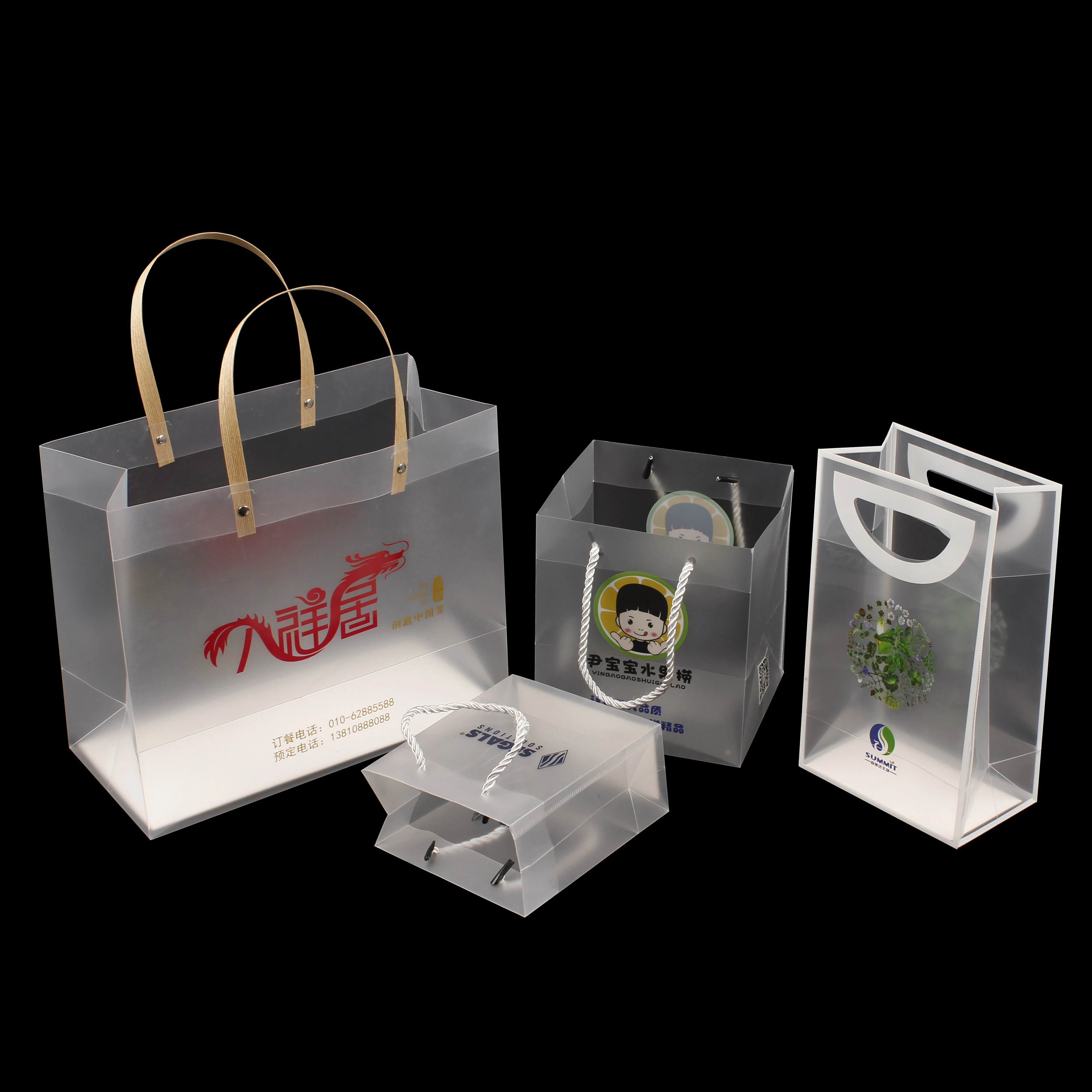 

Custom LOGO transparent plastic pp bag packaging, Customized color