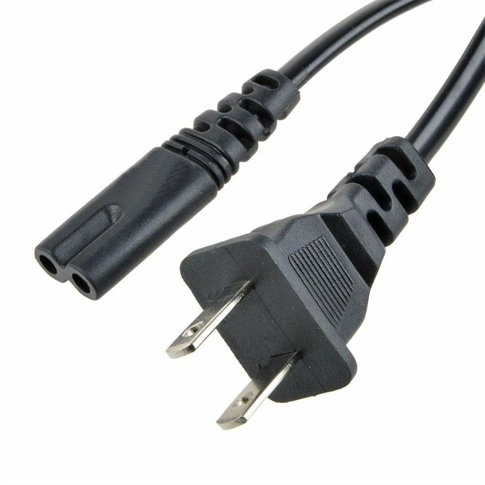 

AC Power Cable For PS2/PS3/PS4/XBOX Power Cord Cable Adapter 2-Prong Port 1.8m, Black