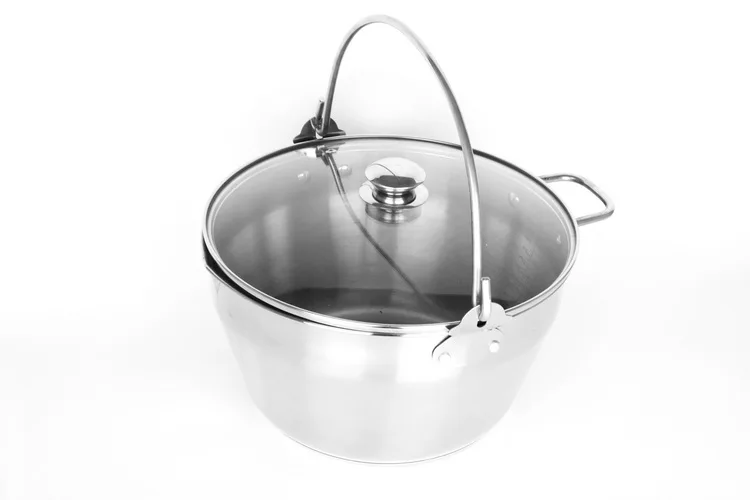 
9L Stainless Steel Jam Pans 30cm Maslin Pan with Glass Lid 
