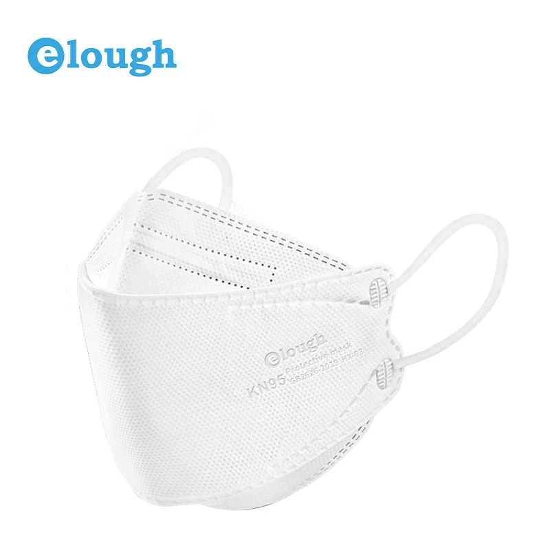 

Elough 21*8cm light and breathable four layers protections KN95 GB2626 white Fish Mask
